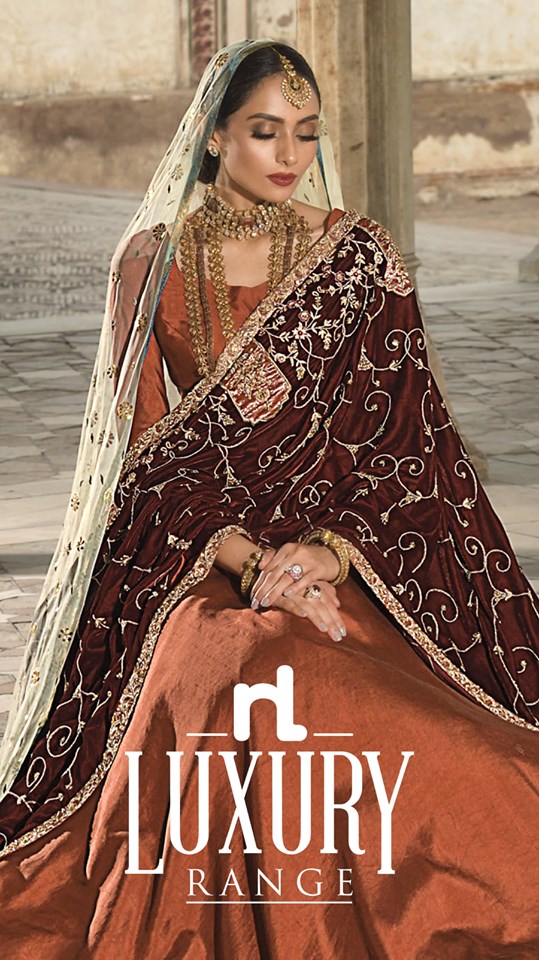 nishat linen bridal shawl