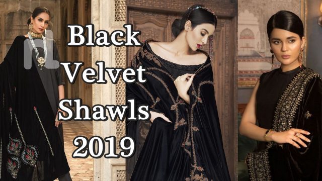 velvet black shawl