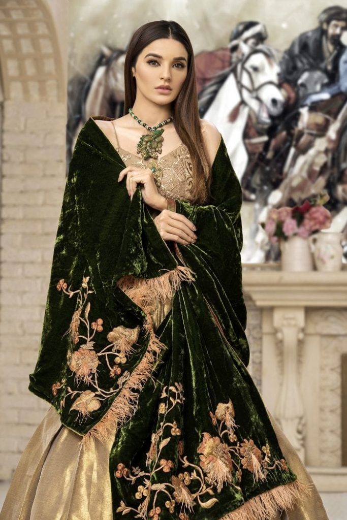 green velvet bridal shawl