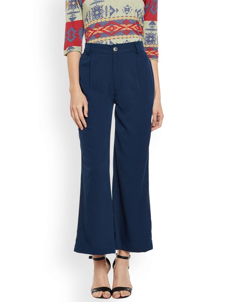 Navy Blue Formal Trousers for Ladies